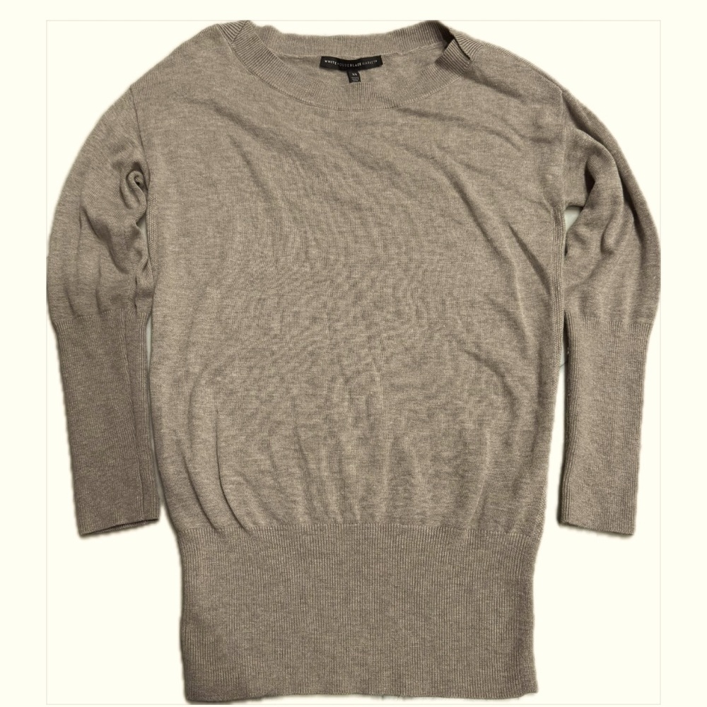Whbm tan tunic sweater